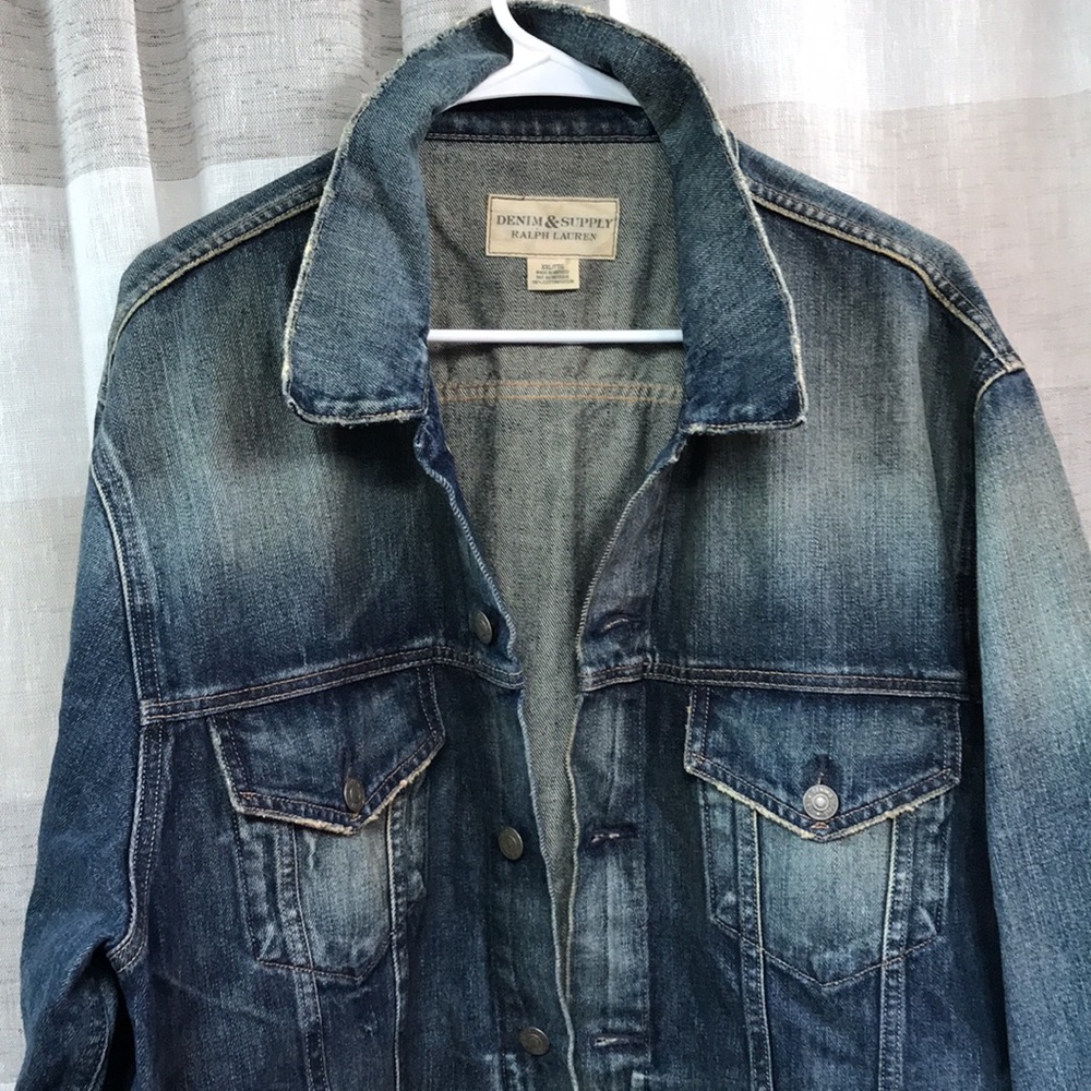 True vintage 80’s Ralph Lauren Denim & Supply western Cowboy jean jacket Sz XXL